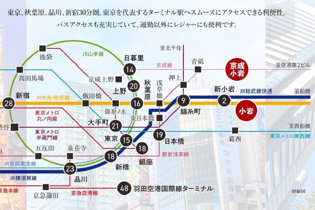 Jinghouse小岩 Direct To Shinjuku/Airport/Close To Station Tokyo Eksteriør bilde